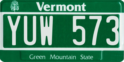 VT license plate YUW573