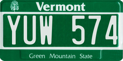 VT license plate YUW574