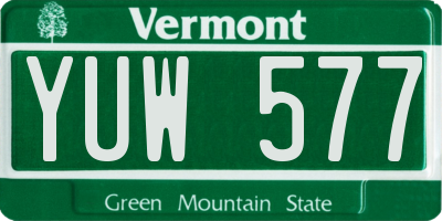 VT license plate YUW577