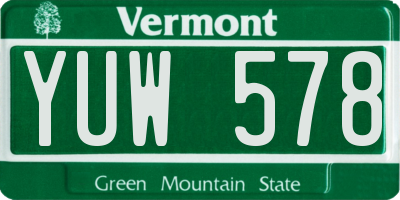 VT license plate YUW578