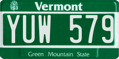 VT license plate YUW579