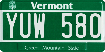 VT license plate YUW580