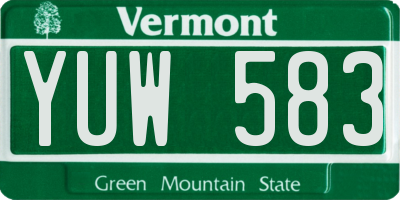 VT license plate YUW583