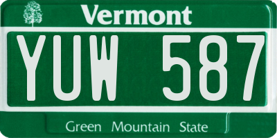 VT license plate YUW587