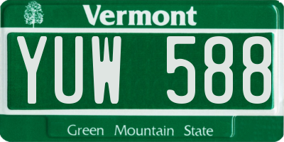 VT license plate YUW588