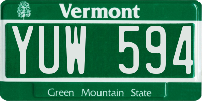 VT license plate YUW594