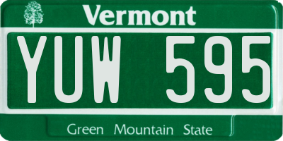 VT license plate YUW595