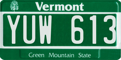 VT license plate YUW613