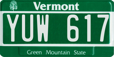 VT license plate YUW617
