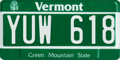 VT license plate YUW618