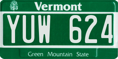 VT license plate YUW624