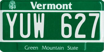 VT license plate YUW627