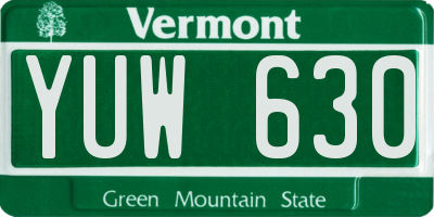 VT license plate YUW630