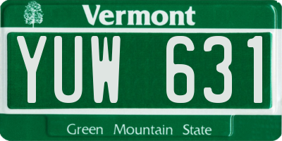 VT license plate YUW631