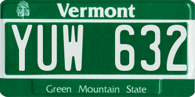 VT license plate YUW632