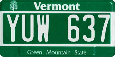 VT license plate YUW637