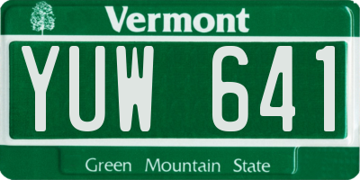 VT license plate YUW641