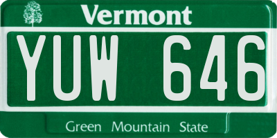 VT license plate YUW646
