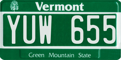 VT license plate YUW655