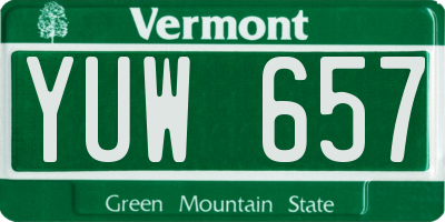 VT license plate YUW657