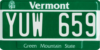 VT license plate YUW659