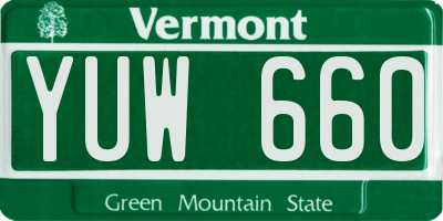 VT license plate YUW660
