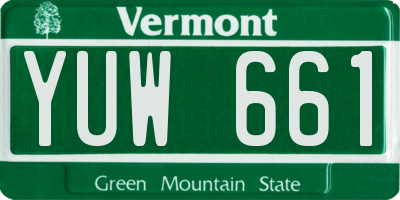 VT license plate YUW661