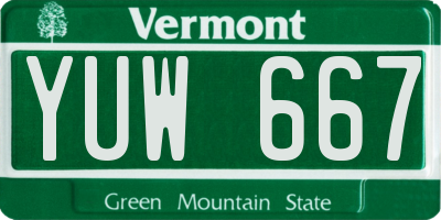 VT license plate YUW667