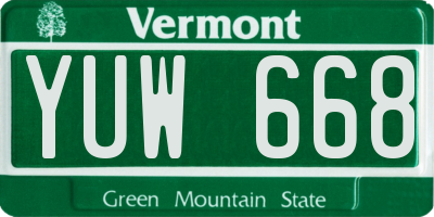 VT license plate YUW668