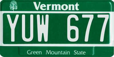 VT license plate YUW677