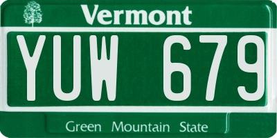 VT license plate YUW679