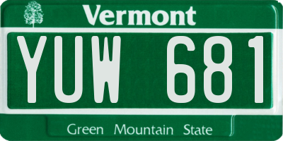 VT license plate YUW681