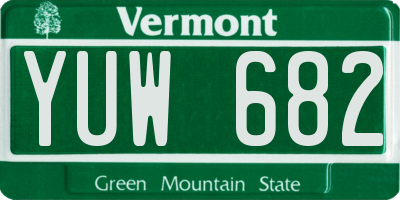 VT license plate YUW682