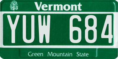 VT license plate YUW684