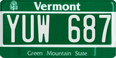 VT license plate YUW687