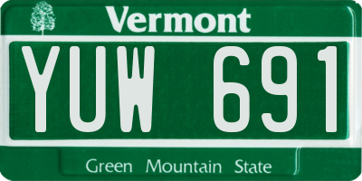 VT license plate YUW691