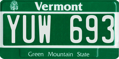 VT license plate YUW693