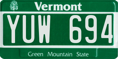 VT license plate YUW694