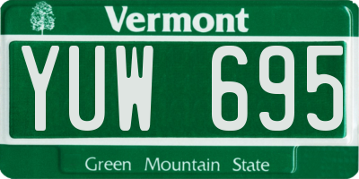 VT license plate YUW695