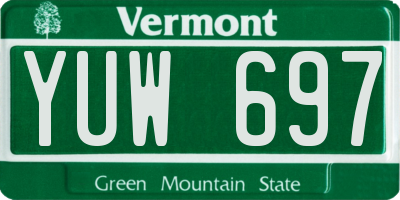 VT license plate YUW697