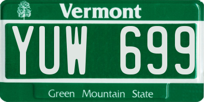 VT license plate YUW699