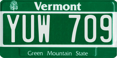 VT license plate YUW709