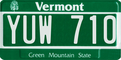 VT license plate YUW710