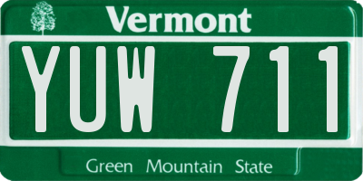 VT license plate YUW711