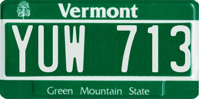 VT license plate YUW713
