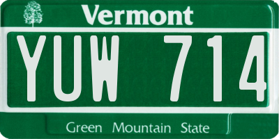 VT license plate YUW714