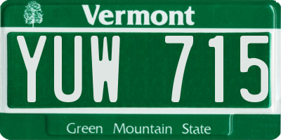 VT license plate YUW715