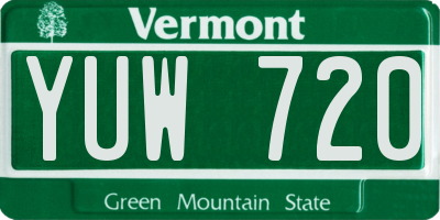 VT license plate YUW720