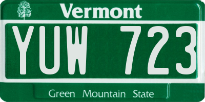VT license plate YUW723