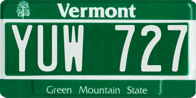 VT license plate YUW727